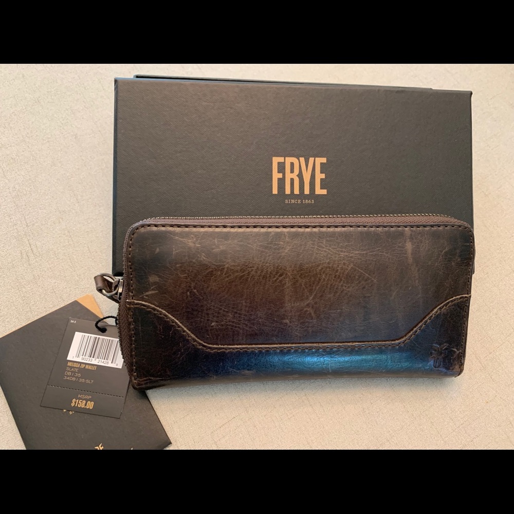 Frye Melissa Zip Wallet, Slate